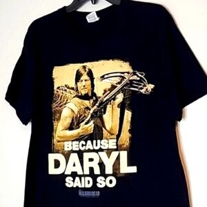 NEW The Walking Dead Graphic Daryl T shirt Black Moto Biker Goth Summer